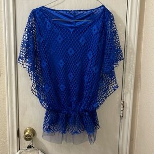Size XL Blue  elastice waist blouse